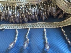 75mm Grey Beaded Fringe (LESS THAN HALF PRICE)