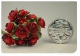 2 Tone Paper Rose -  Red/Burgundy