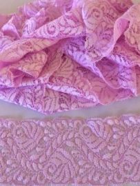 Hand Dyed Pink Stretch Lace (90mm)