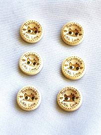 15mm "Handmade" Buttons with Sewing Machine.