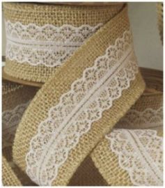 60mm Hessian/White Lace