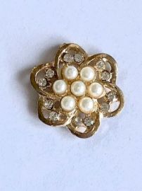 20mm Pearl /Rhinestone Button