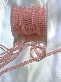 15mm Double Pearl Trim (Hand Dyed Pink)