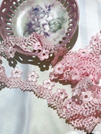 Hand Dyed Flower Scroll Paired Motifs