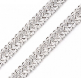 12mm Metallic Silver Gimp Braid